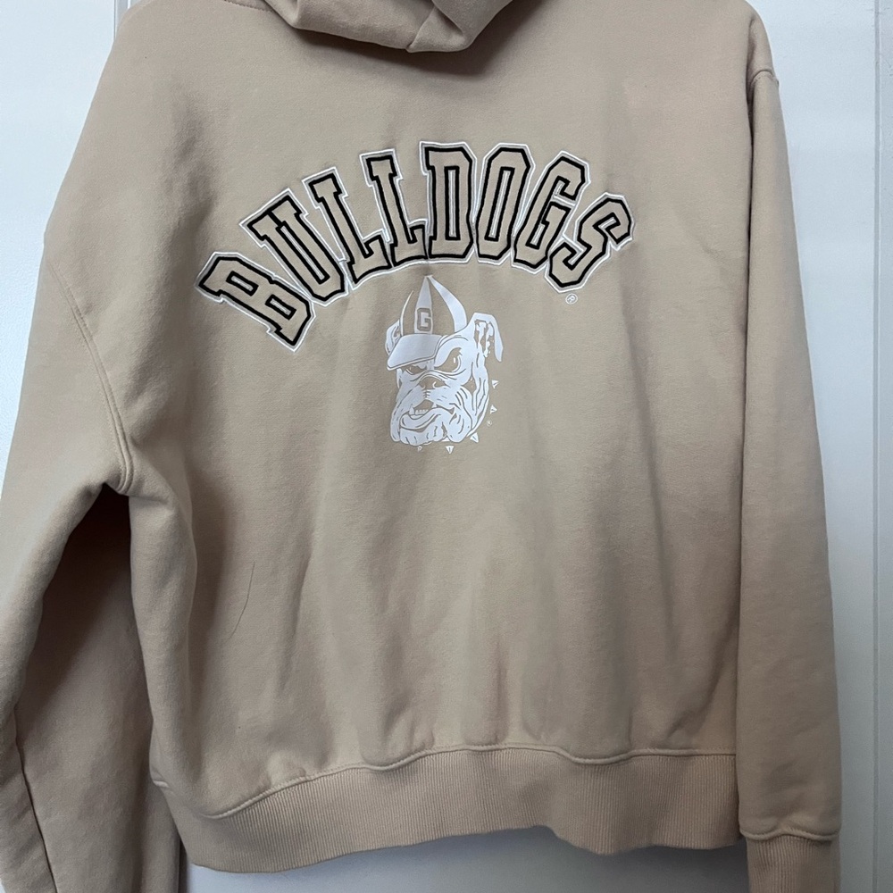Georgia Bulldogs WEAR by Erin Andrews full zipped Tan hoodie